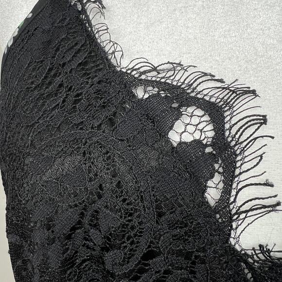 Lace Whimsigoth Maxi Dress Floral Black M Cottage Witchy Fairycore Goth Emo - Picture 5 of 14